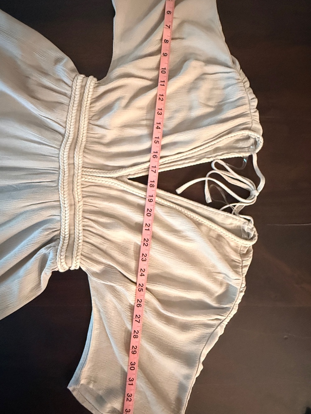 Wide-Leg V-Neck Jumpsuit in Light Beige - Picture 10 of 11